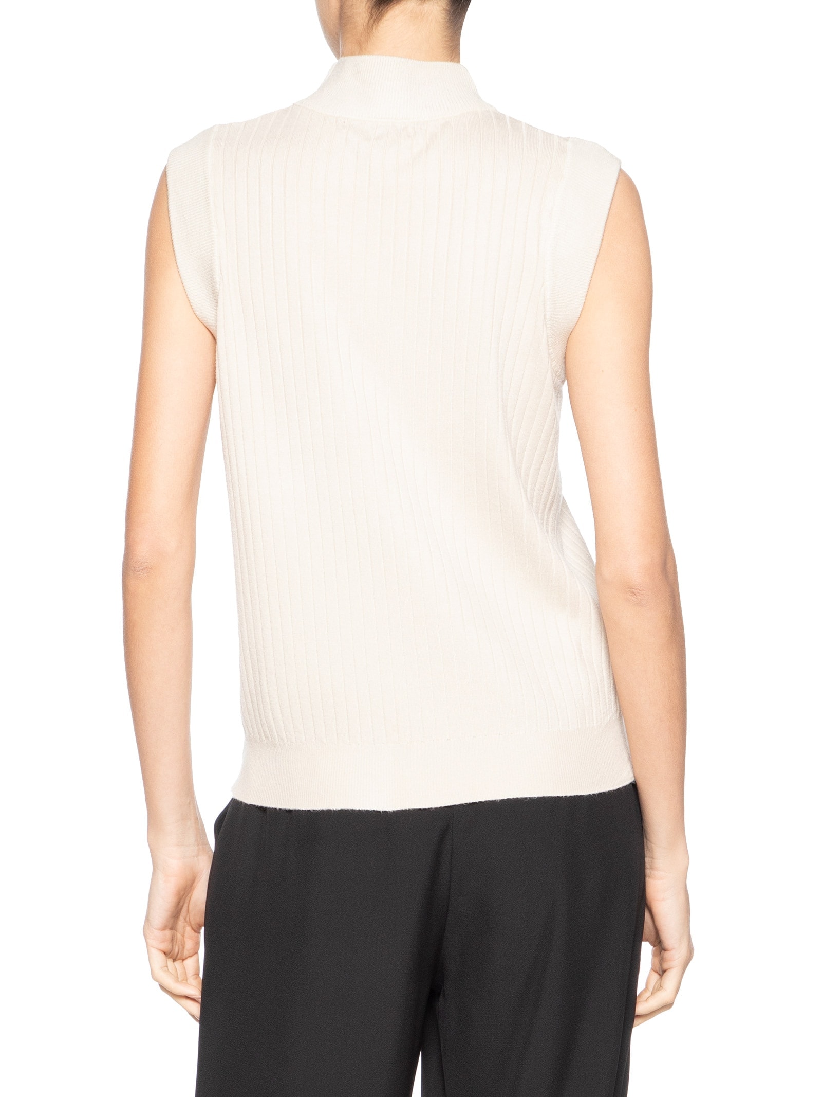 Blusa Feminina Sem Manga em Tricot Bege '2Essential