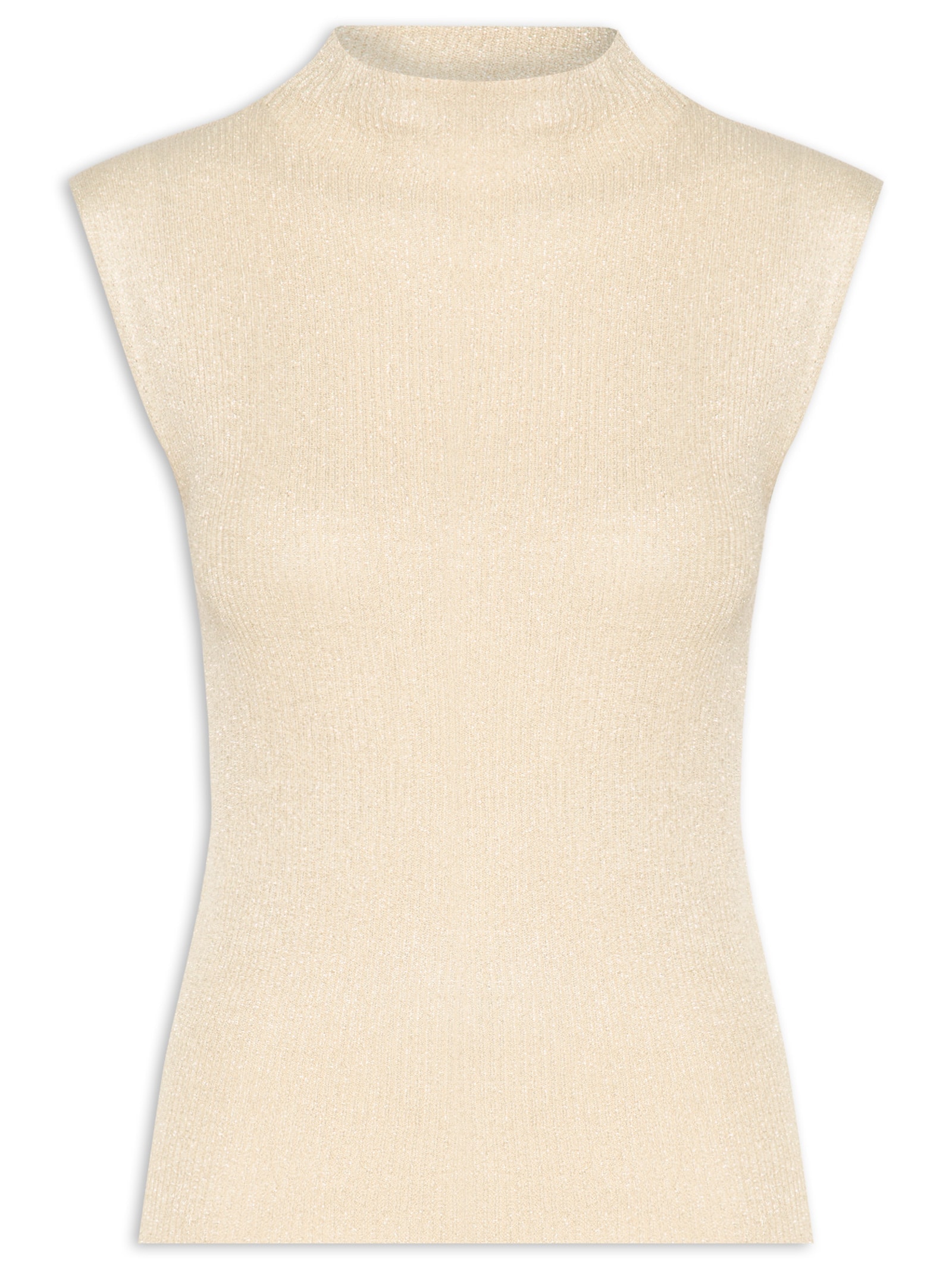 Blusa Feminina sem Manga em Tricot Bege Market 33