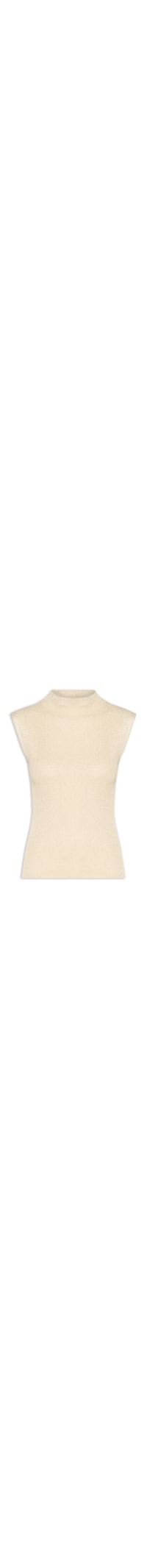 Blusa Feminina sem Manga em Tricot - Bege