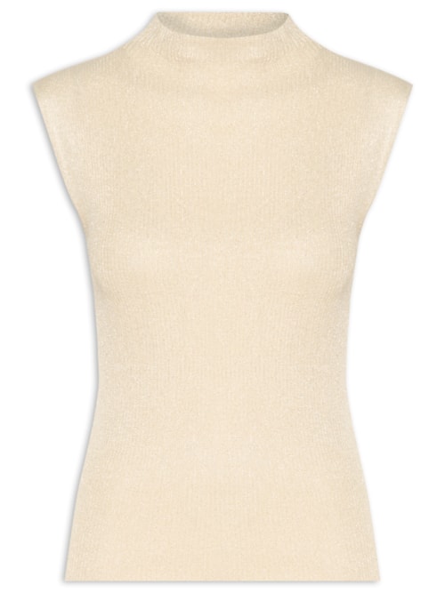 Blusa Feminina sem Manga em Tricot – Bege