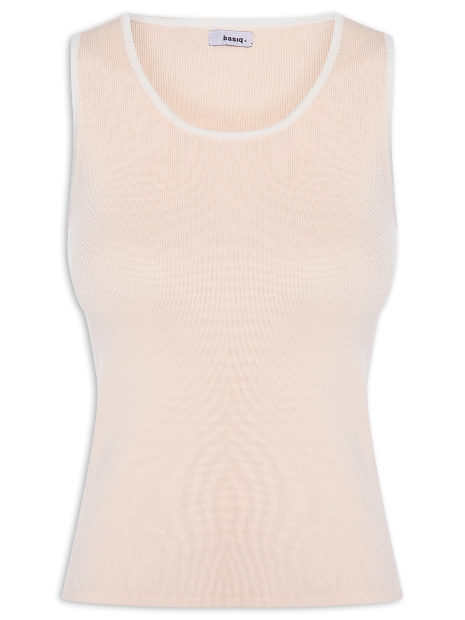 Blusa Feminina Sem Manga Em Tricot Bicolor Rosa Basiq