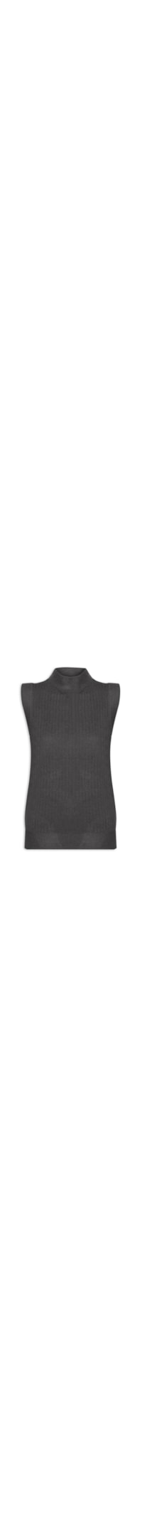 Blusa Feminina Sem Manga em Tricot - Cinza