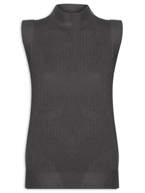 Blusa Feminina Sem Manga em Tricot – Cinza