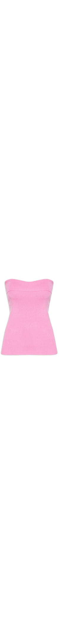 Blusa Feminina Sem Manga Em Tricot Com Sobreposição No Decote - Rosa