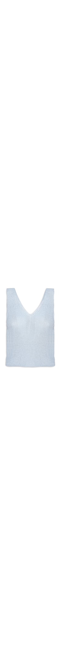 Blusa Feminina Sem Manga Em Tricot Com Transparência - Azul