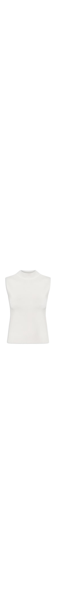 Blusa Feminina Sem Manga Em Tricot - Off White