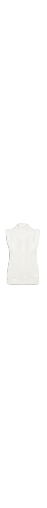 Blusa Feminina Sem Manga em Tricot - Off White