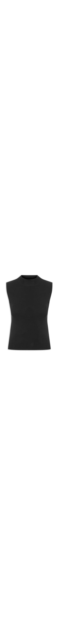 Blusa Feminina Sem Manga Em Tricot - Preto