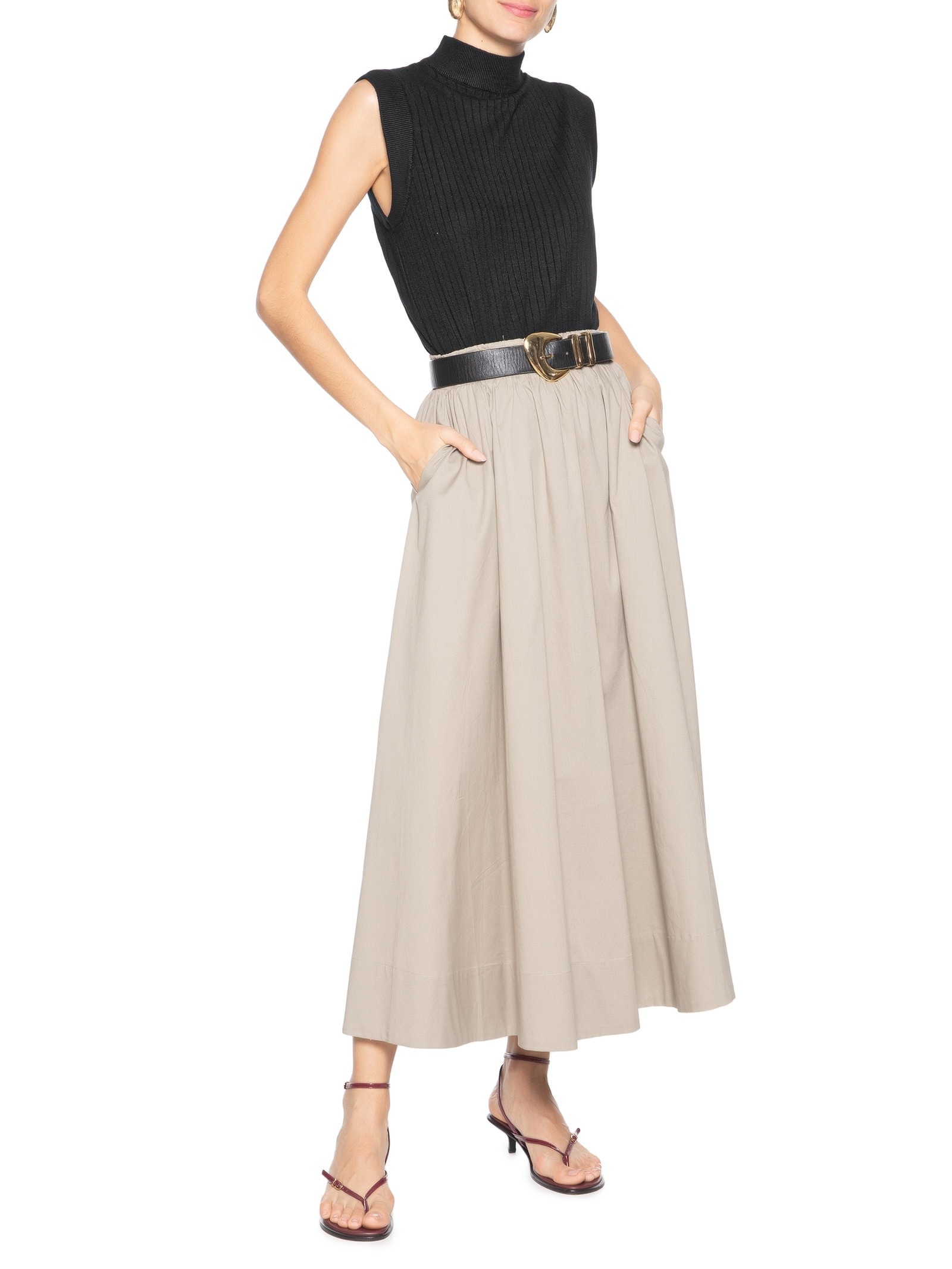 Blusa Feminina Sem Manga em Tricot Preto '2Essential