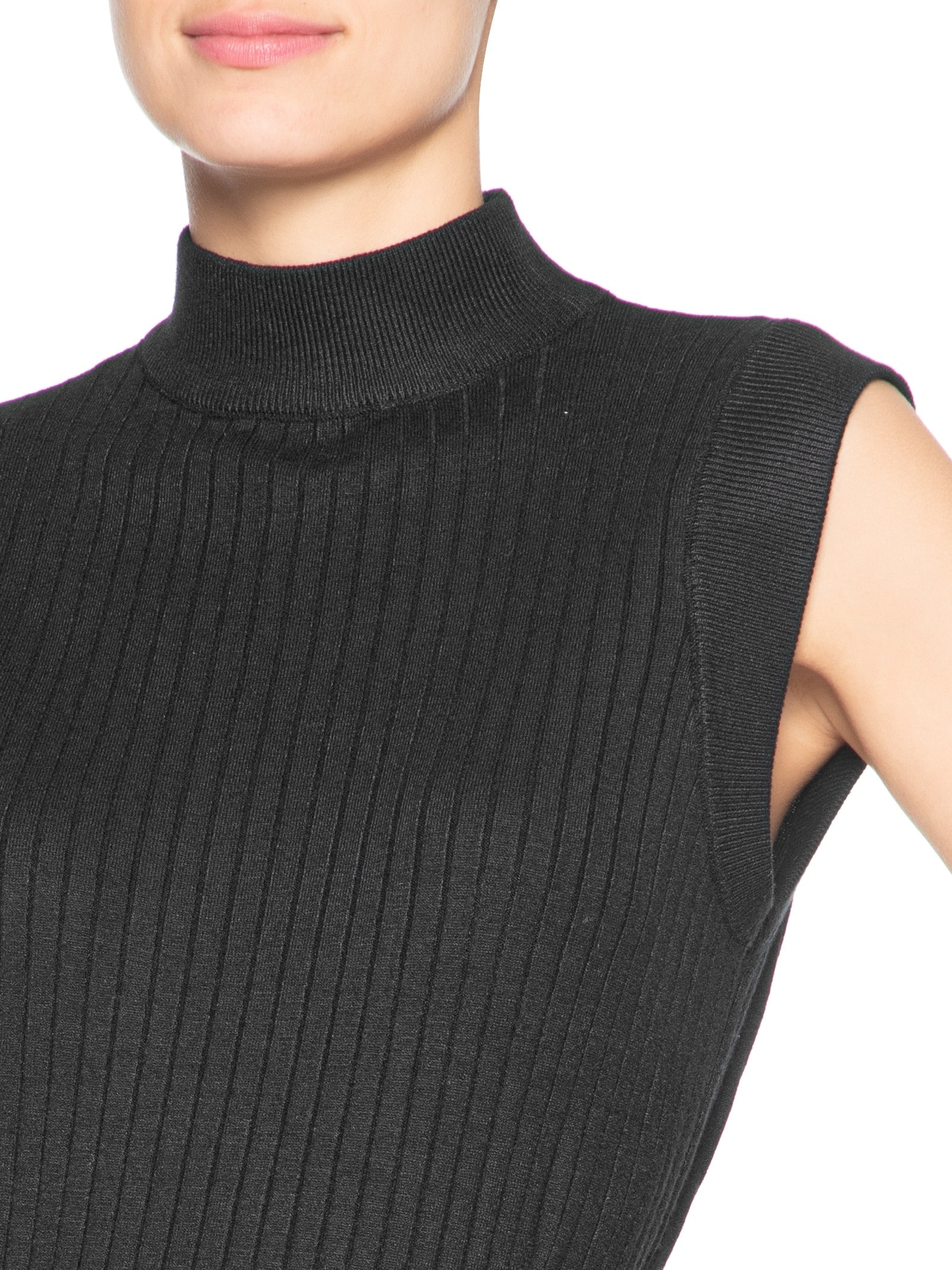 Blusa Feminina Sem Manga em Tricot Preto '2Essential