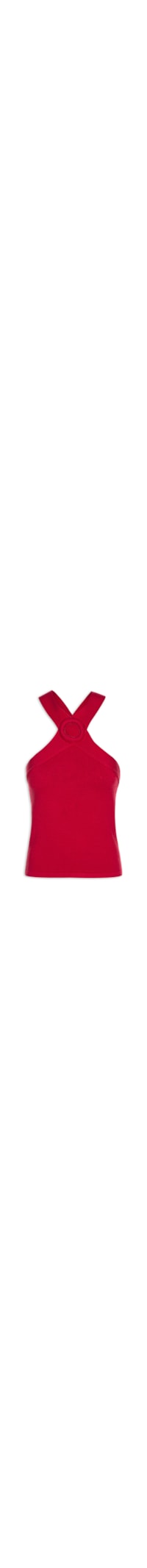 Blusa Feminina Sem Manga Em Tricot - Vermelho