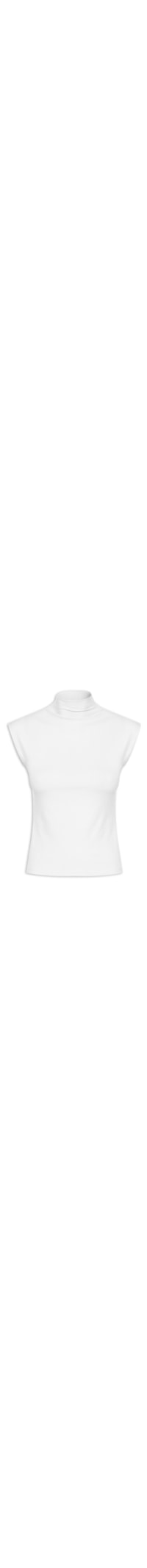 Blusa Feminina Sem Manga Gola Alta - Branco