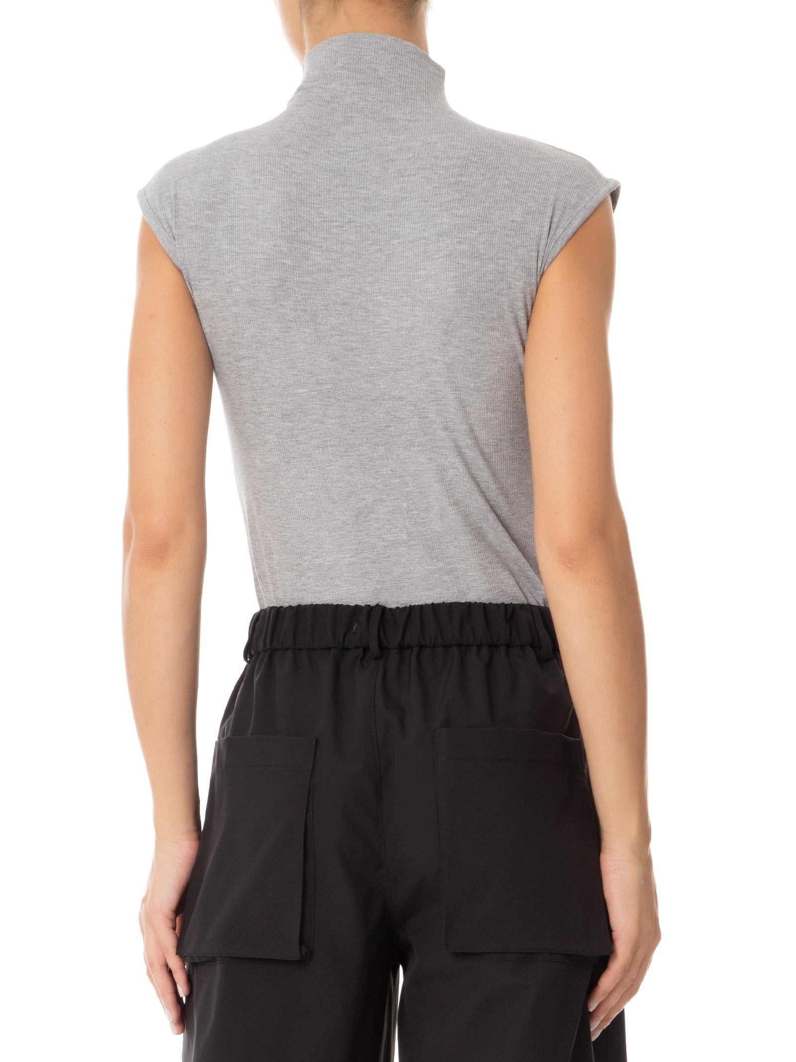 Blusa Feminina Sem Manga Gola Alta Cinza Basiq