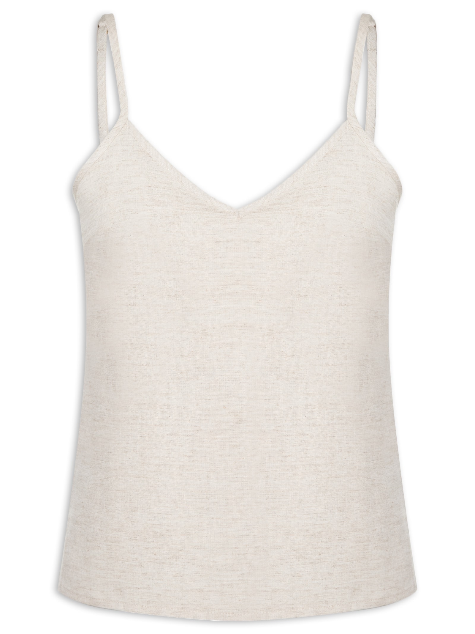 Blusa Feminina Sem Manga Lisa Bege Basiq