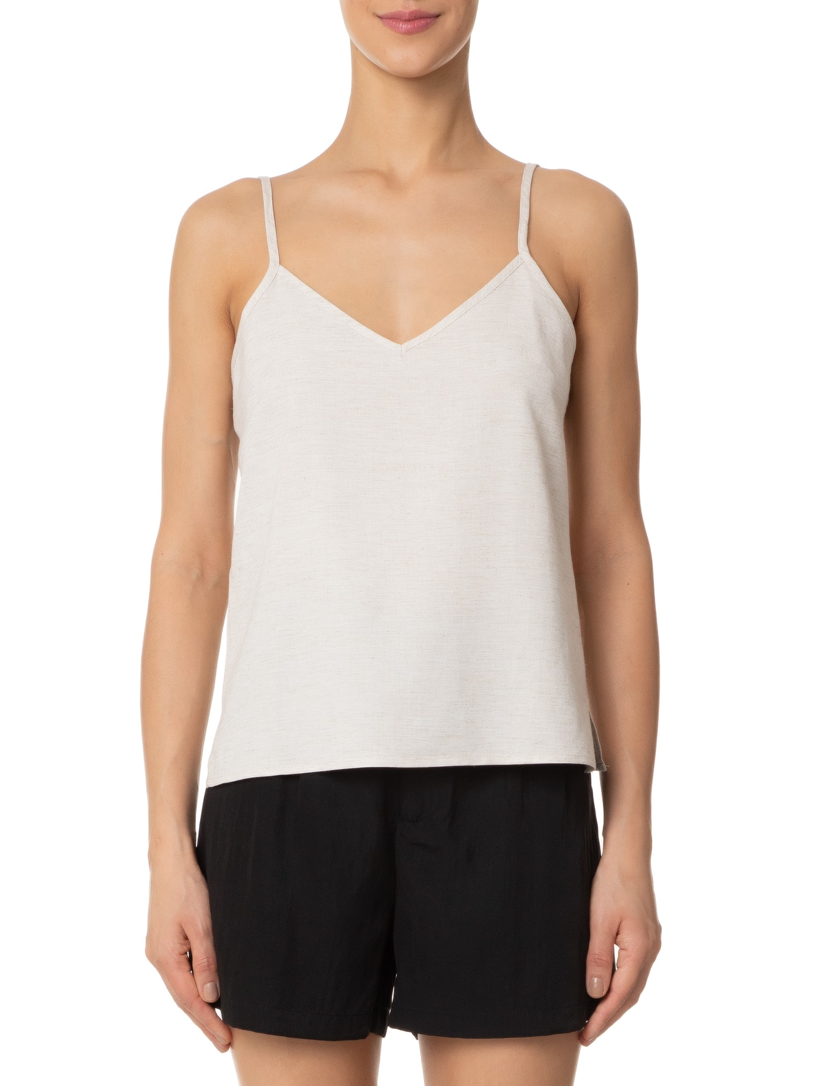 Blusa Feminina Sem Manga Lisa Bege Basiq