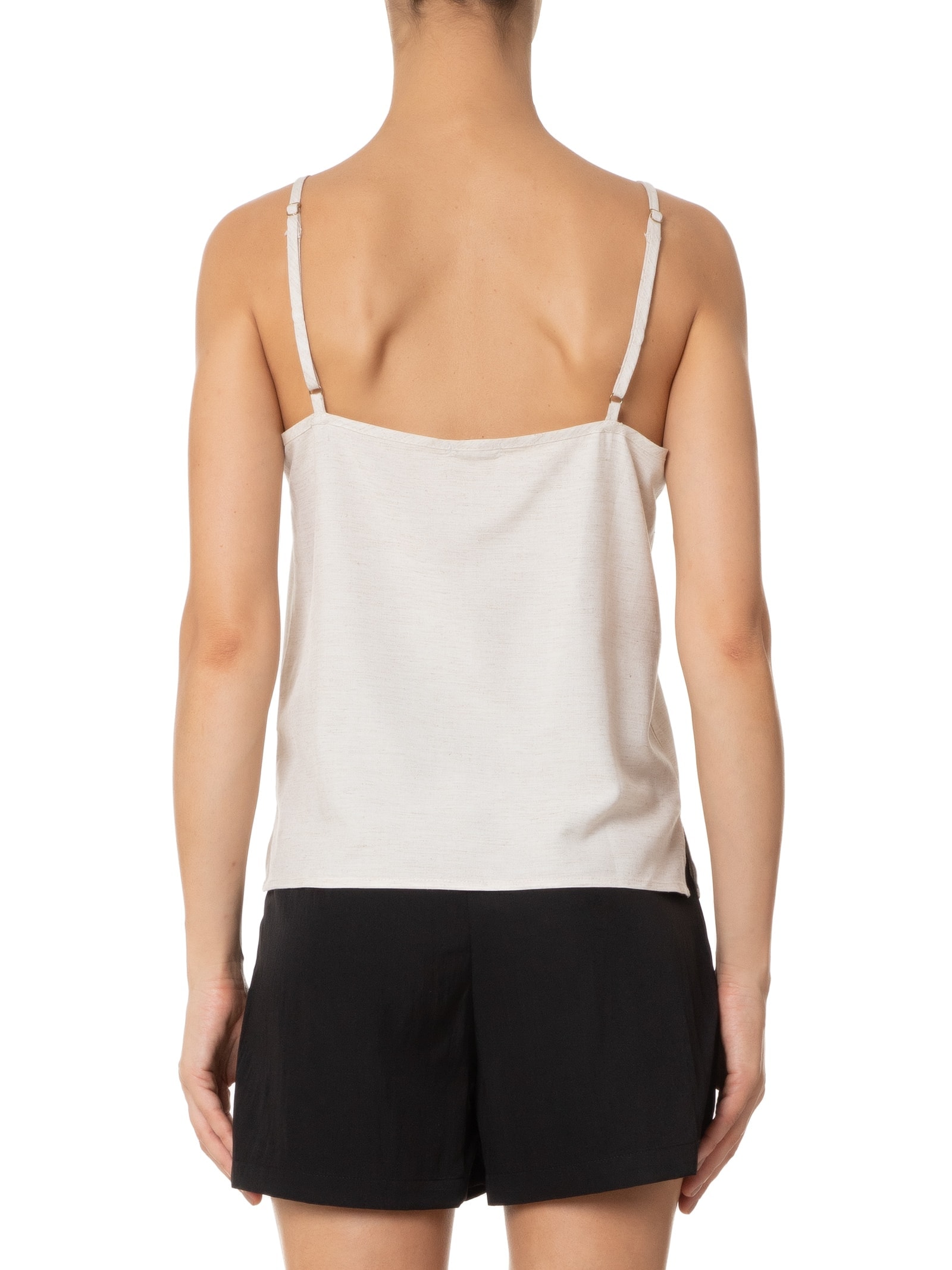 Blusa Feminina Sem Manga Lisa Bege Basiq