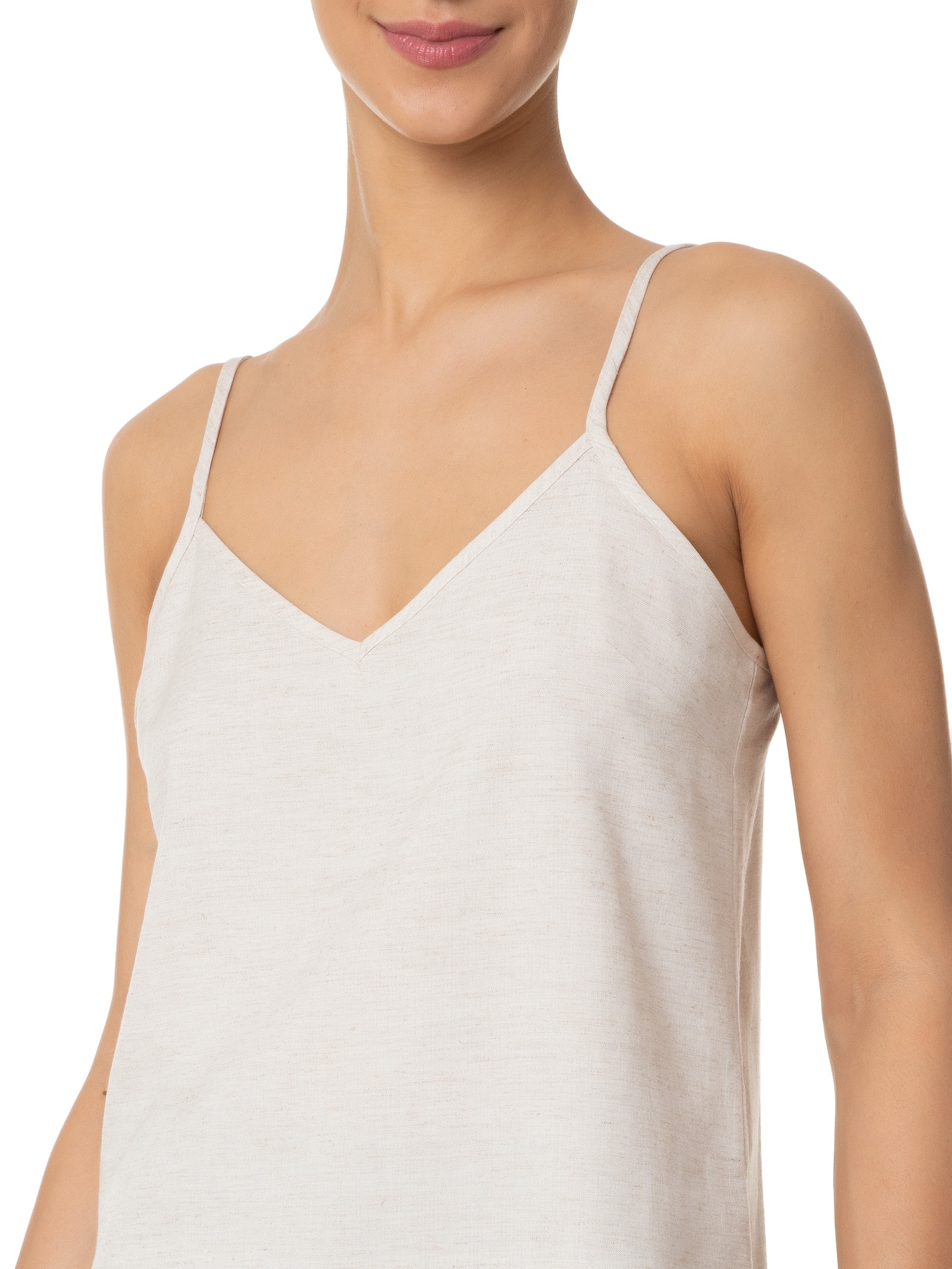 Blusa Feminina Sem Manga Lisa Bege Basiq