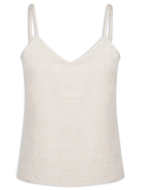 Blusa Feminina Sem Manga Lisa - Bege