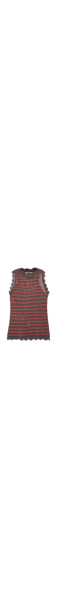 Blusa Feminina Sem Manga Listrada - Marrom