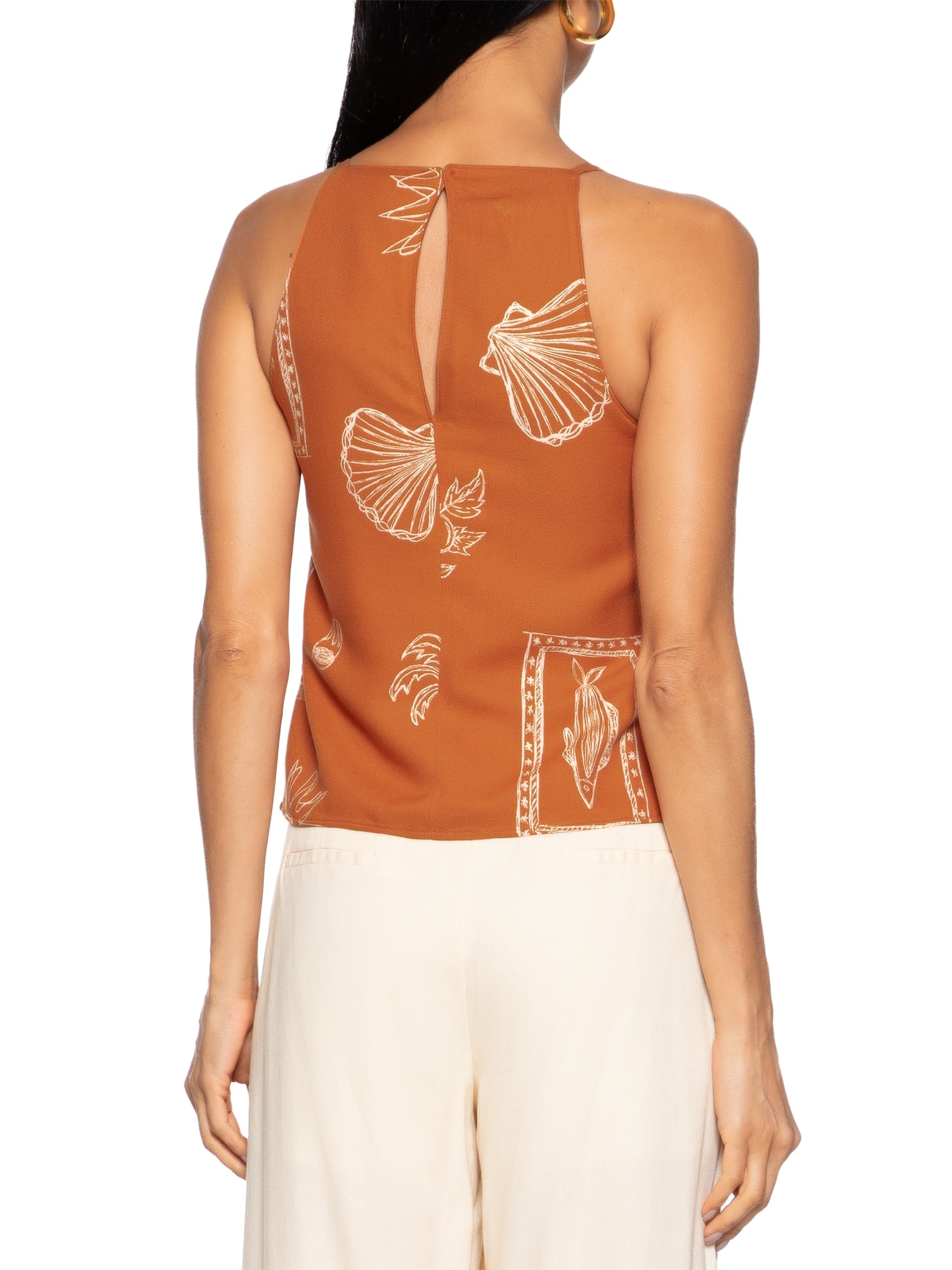 Blusa Feminina Sem Manga Marrom  Hering