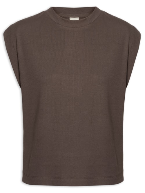 Blusa Feminina Sem Manga – Marrom