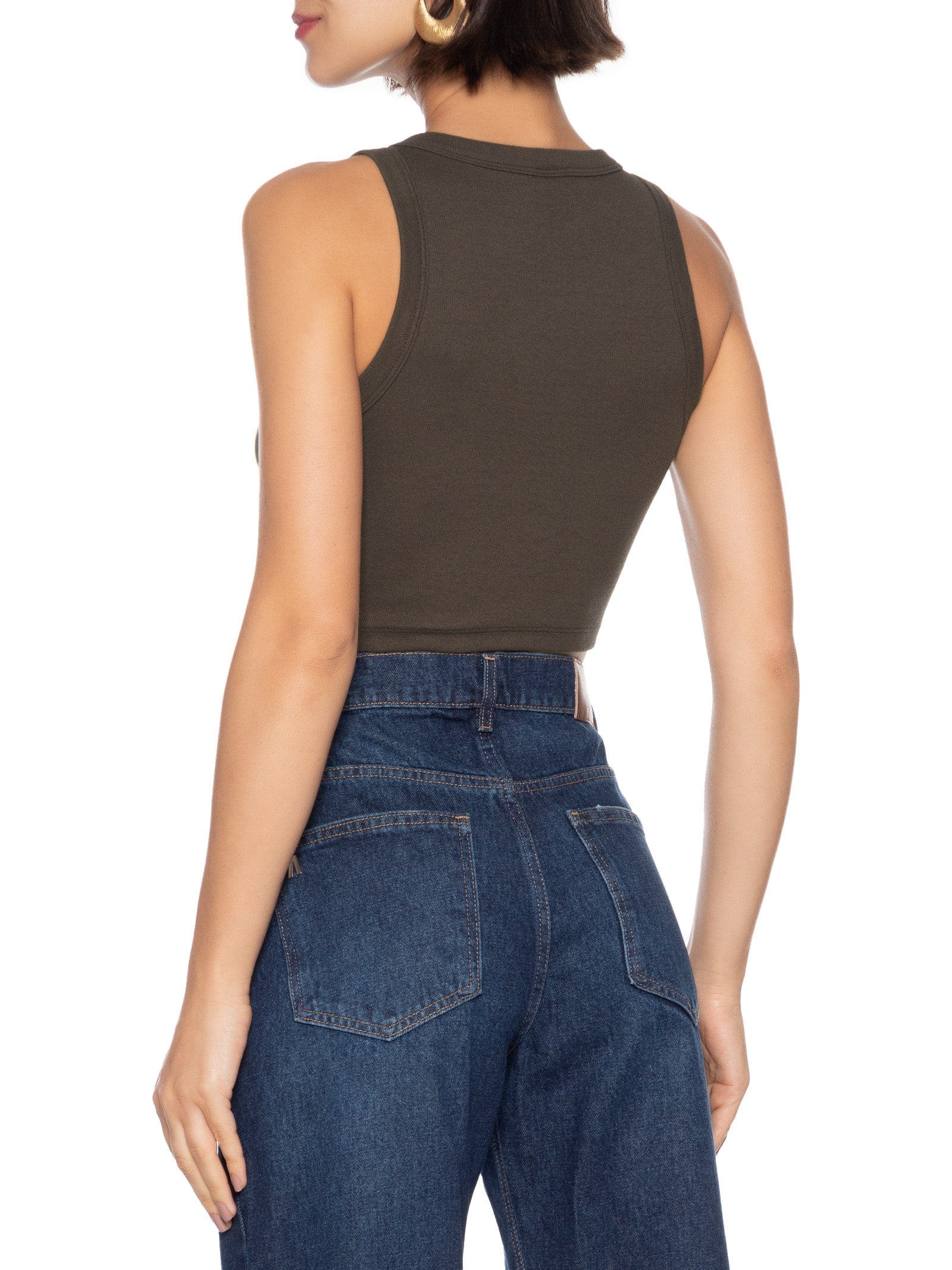 Blusa Feminina Sem Manga Marrom Hering