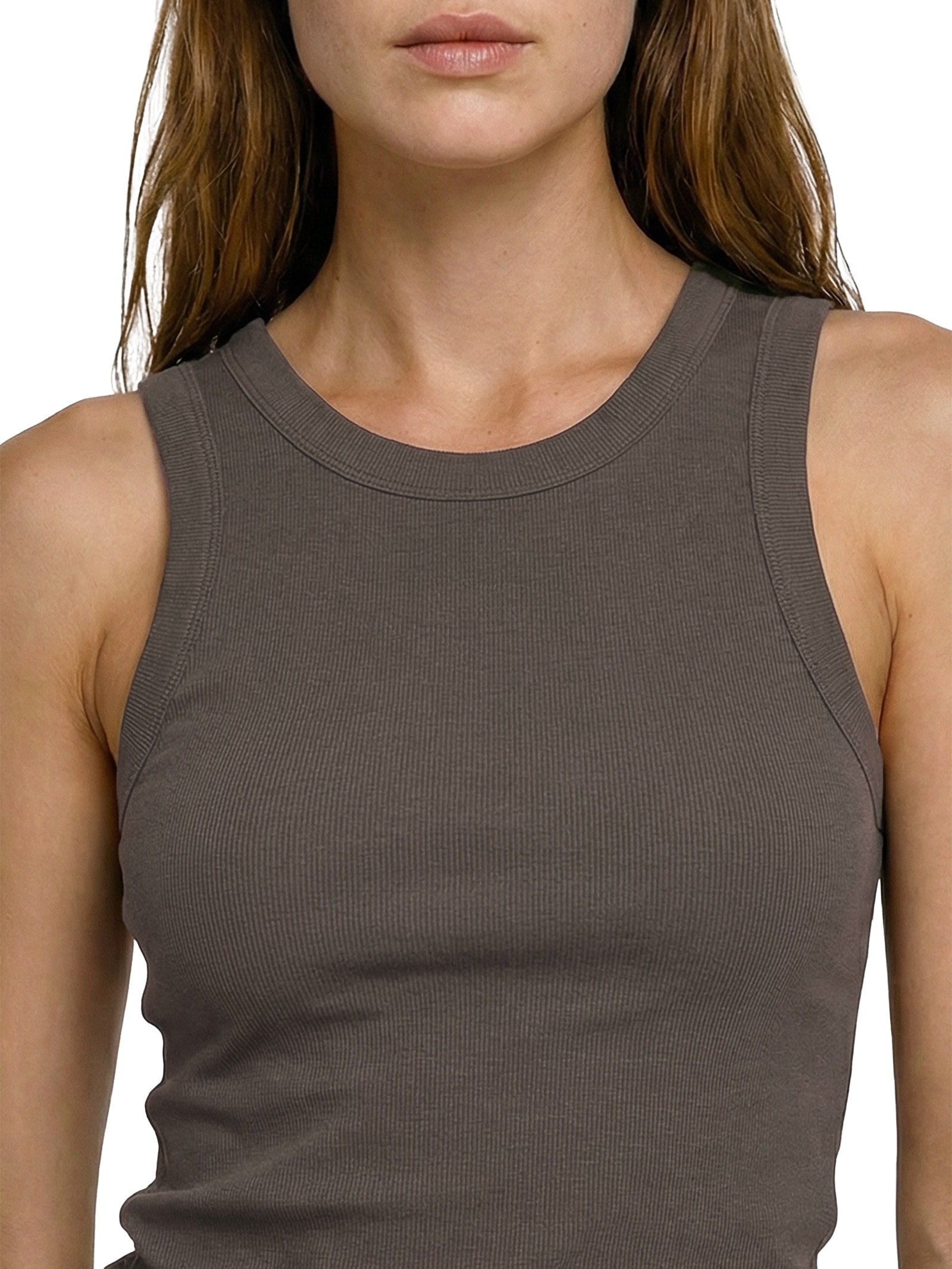 Blusa Feminina Sem Manga Marrom Hering