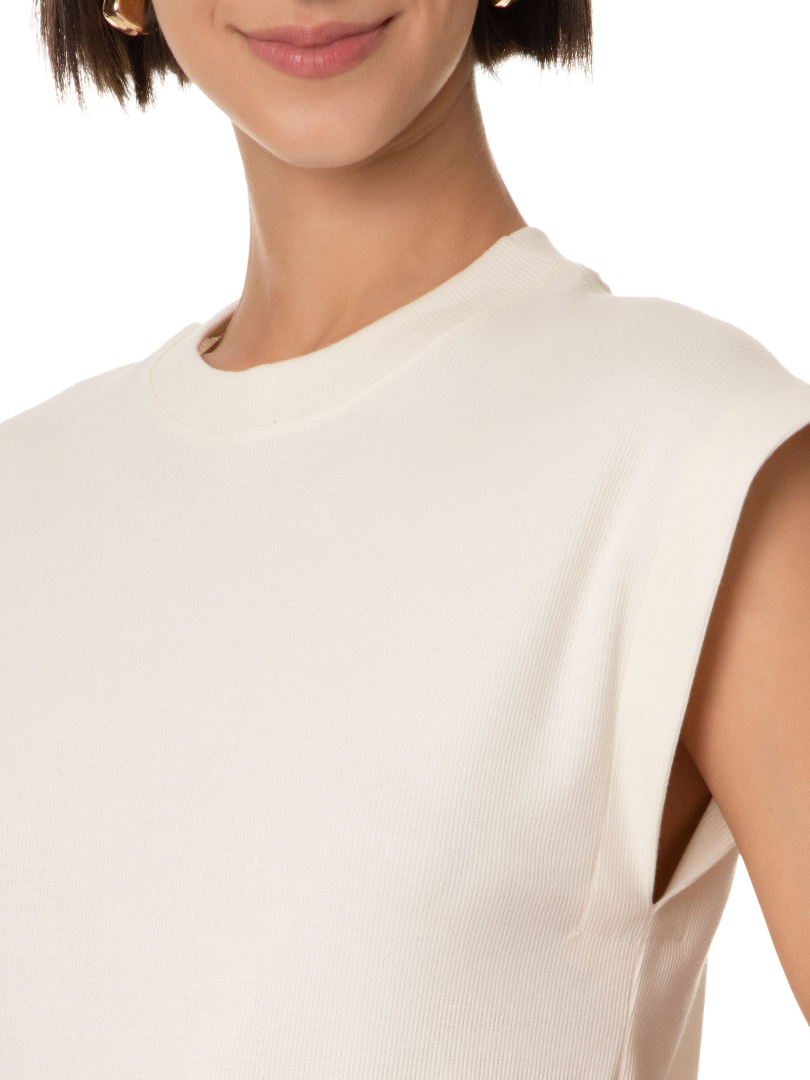 Blusa Feminina Sem Manga Off White Hering