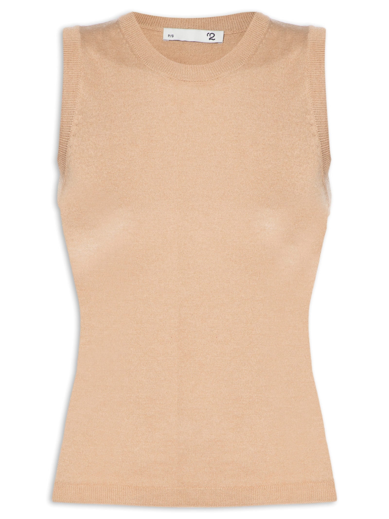 Blusa Feminina Sem Manga Seda com Cashmere Marrom '2Essential