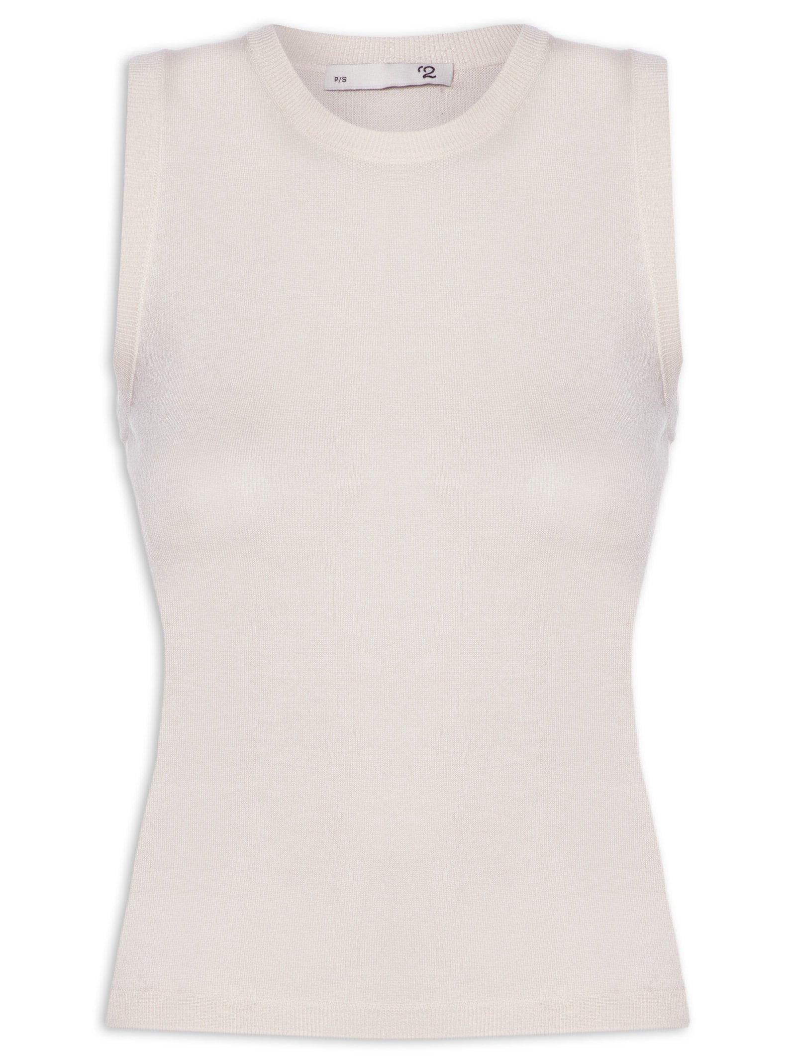 Blusa Feminina Sem Manga Seda com Cashmere Off White '2Essential