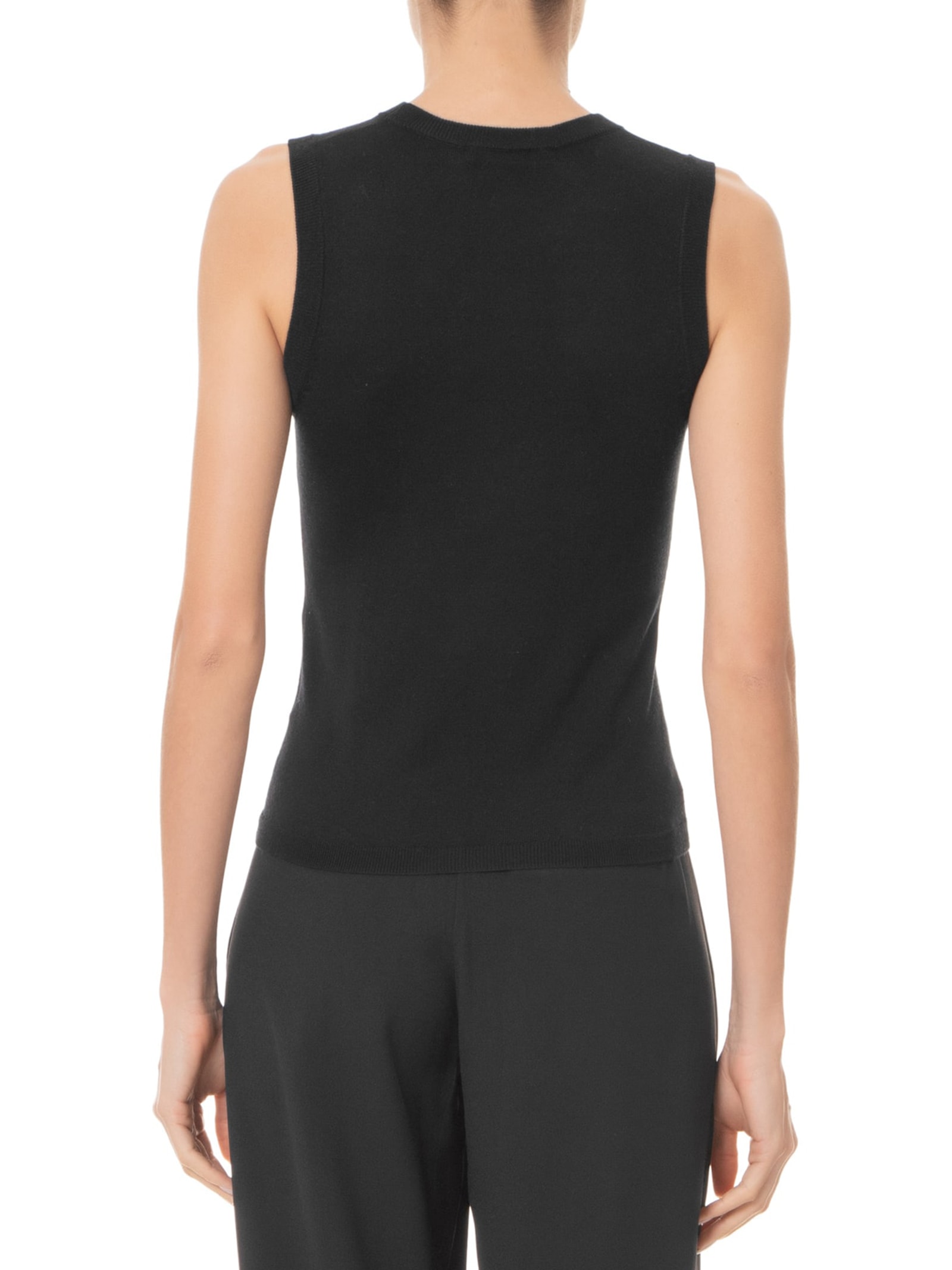 Blusa Feminina Sem Manga Seda com Cashmere Preto '2Essential
