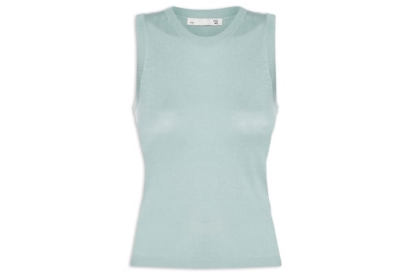 Blusa Feminina Sem Manga Seda com Cashmere - Verde