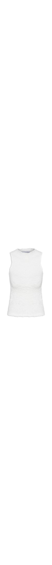 Blusa Feminina Sem Manga Texturizada - Off White