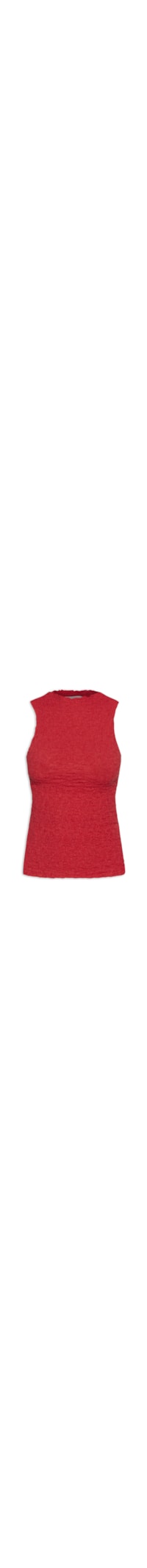 Blusa Feminina Sem Manga Texturizada - Vermelho