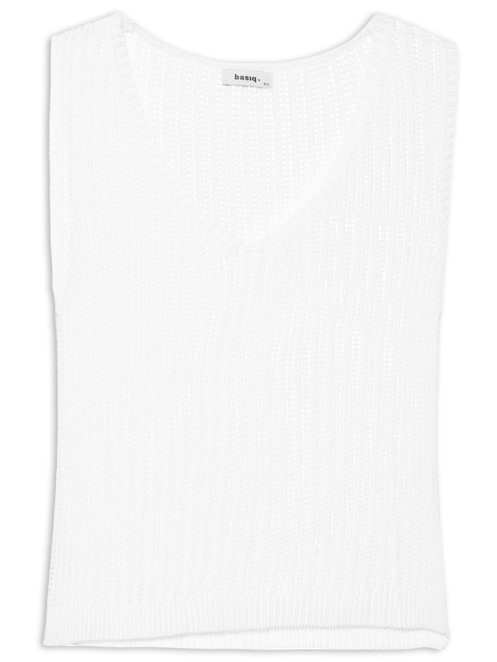Blusa Feminina Sem Manga Tricot Branco Basiq