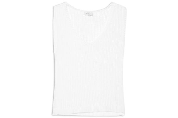 Blusa Feminina Sem Manga Tricot - Branco