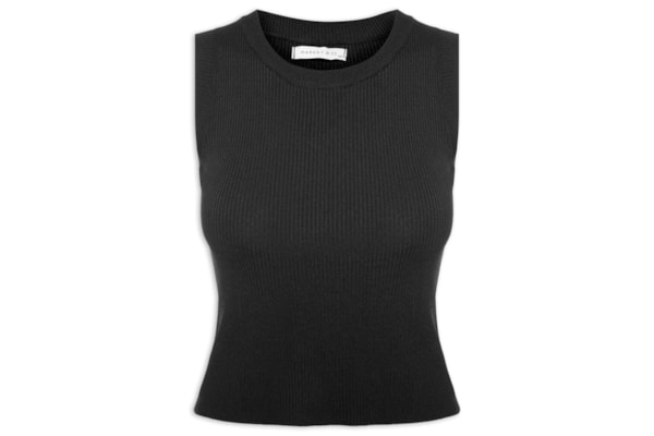 Blusa Feminina Sem Manga Tricot Fresh - Preto