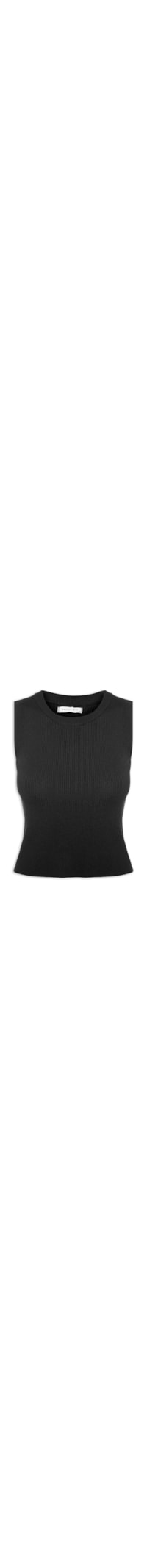 Blusa Feminina Sem Manga Tricot Fresh - Preto