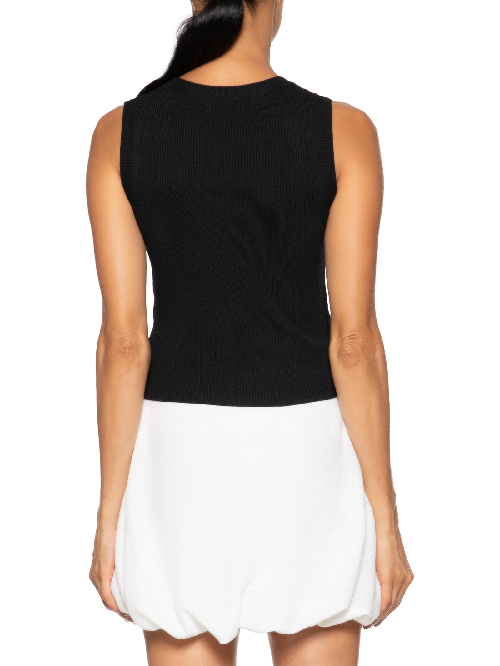 Blusa Feminina Sem Manga Tricot Fresh Preto Market 33