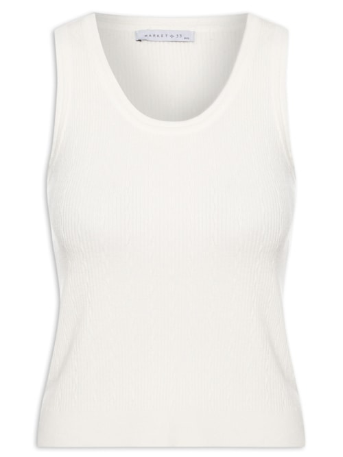 Blusa Feminina Sem Manga Tricot – Off White