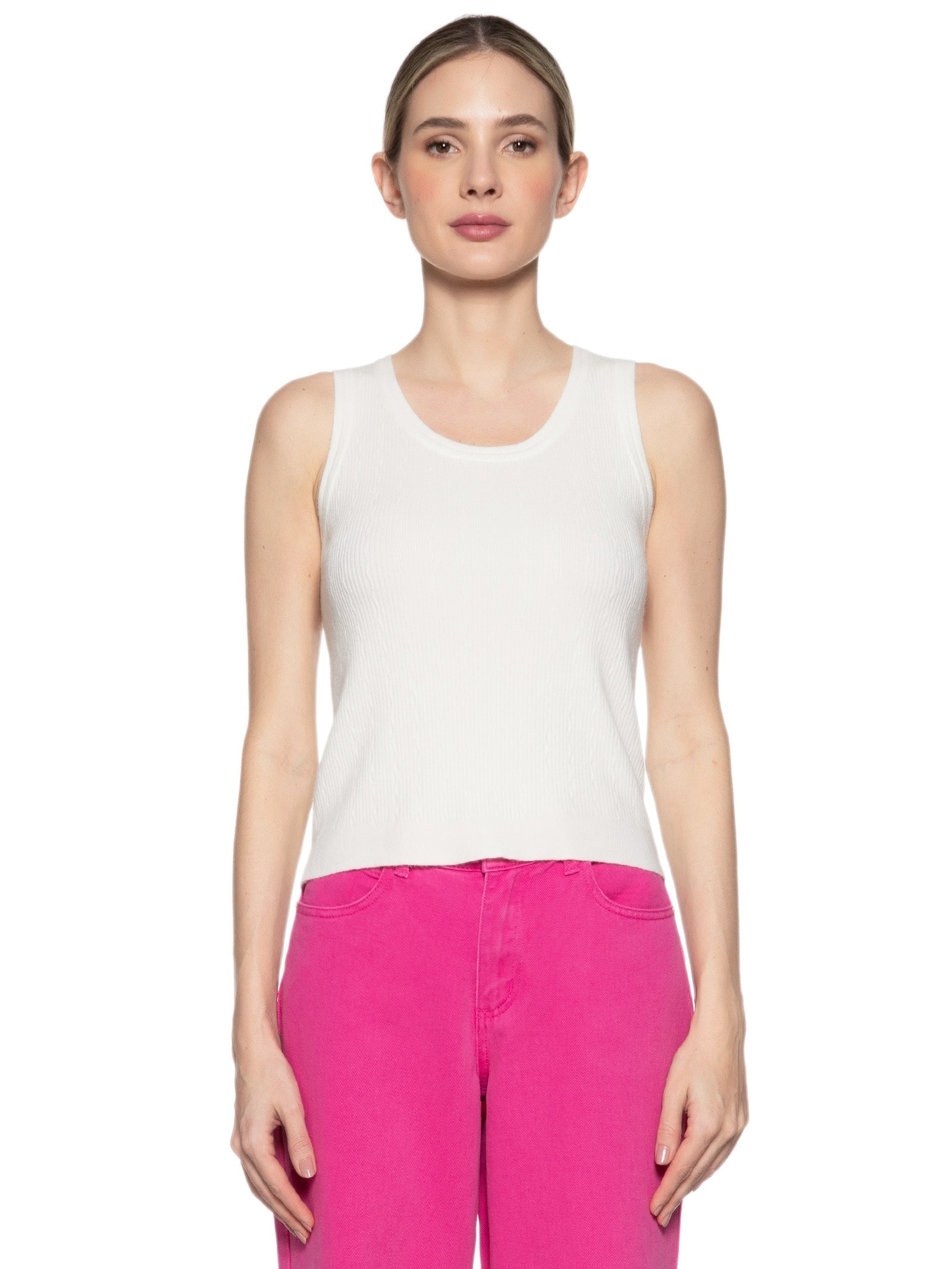 Blusa Feminina Sem Manga Tricot Off White Market 33