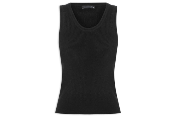 Blusa Feminina Sem Manga Tricot - Preto