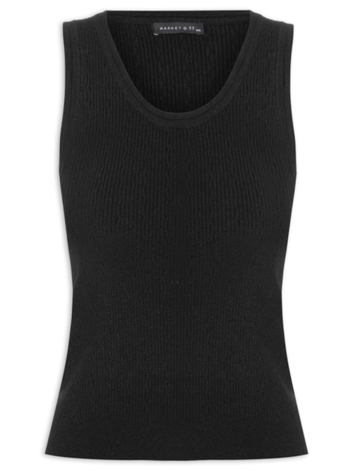 Blusa Feminina Sem Manga Tricot – Preto