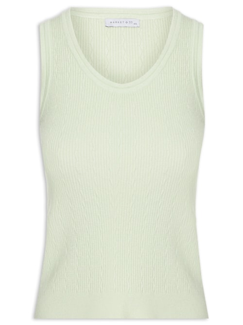 Blusa Feminina Sem Manga Tricot - Verde