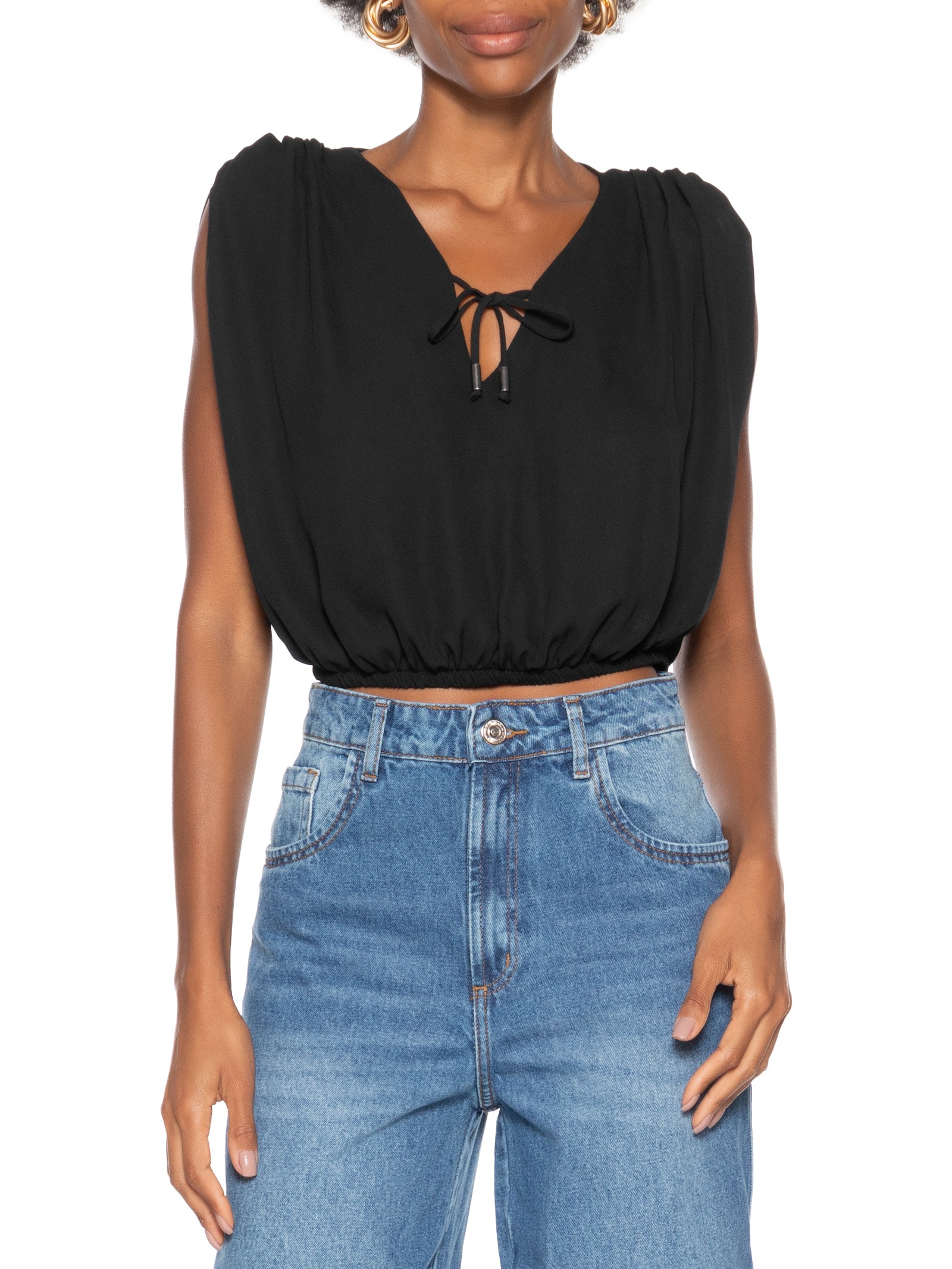 Blusa Feminina Sem Mangas Preto My Favorite