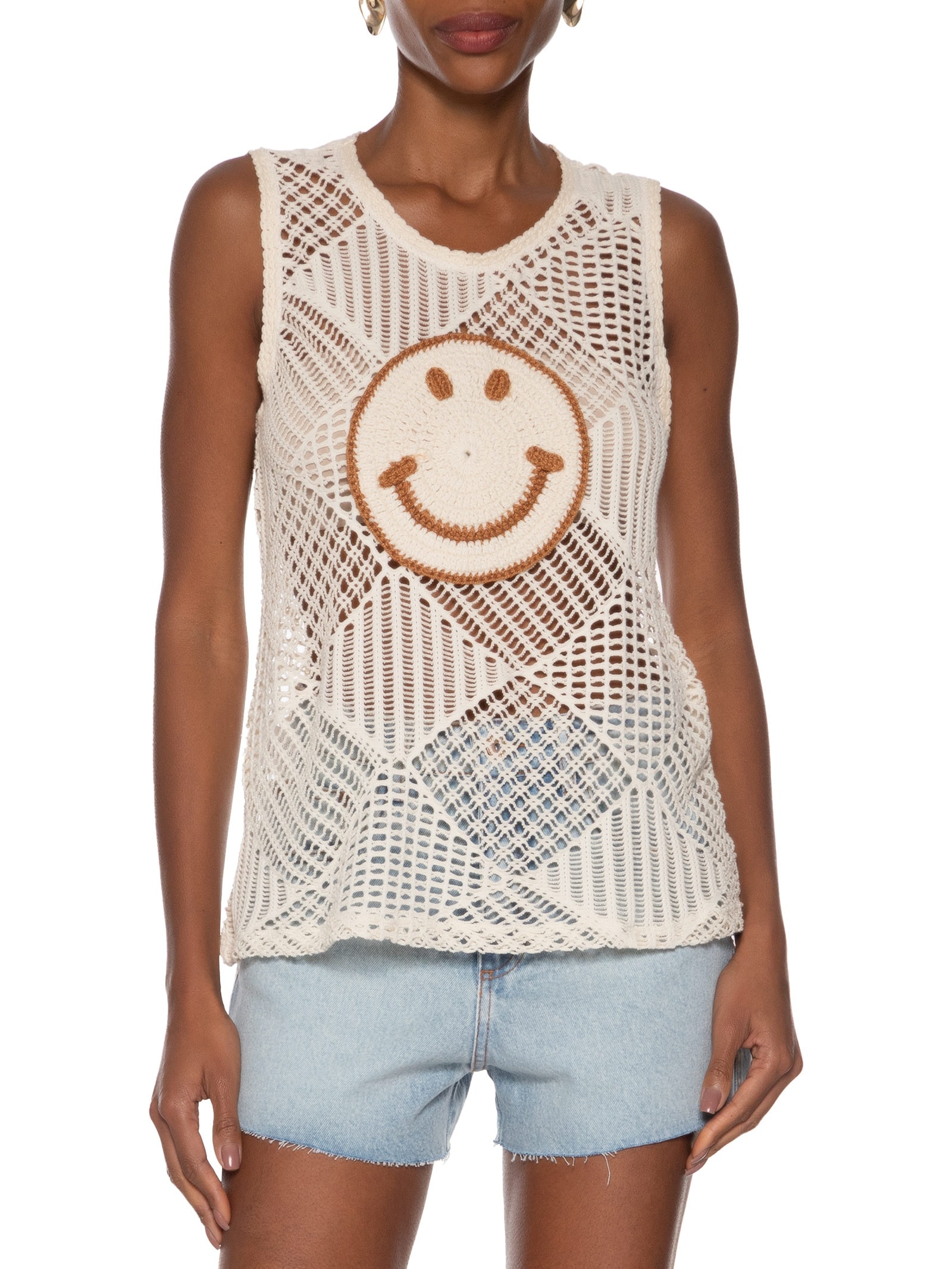 Blusa Feminina Sem Mangas Smiley Bege My Favorite