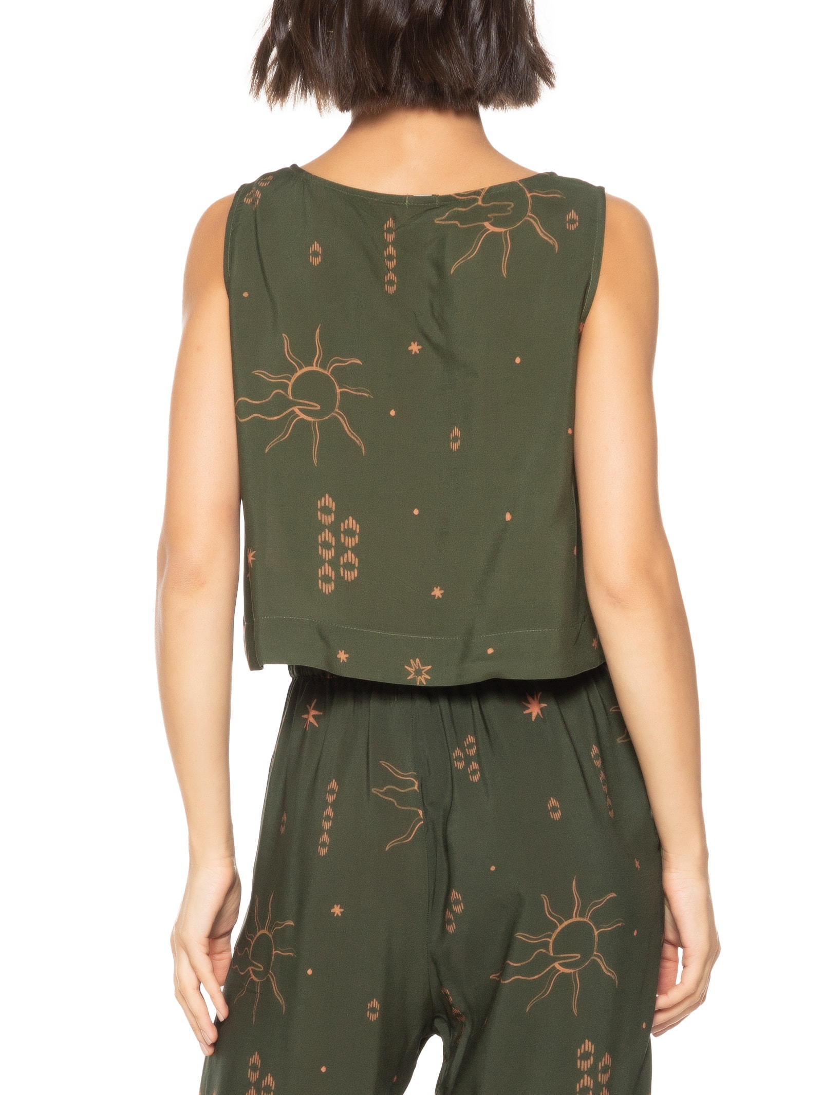 Blusa Feminina Shell Estampa Zingaro Verde Cantão