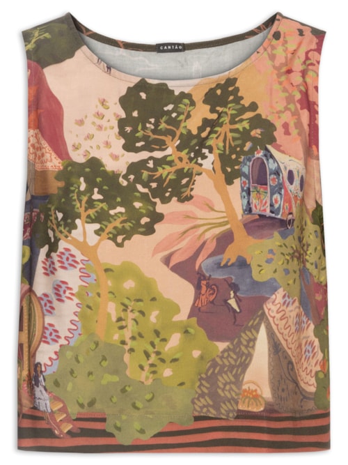 Blusa Feminina Shell Estampa Zingaro – Verde