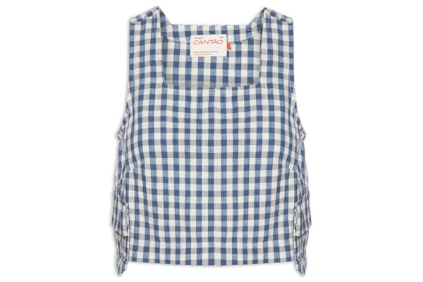 Blusa Feminina Shell Jeans Vichy - Azul