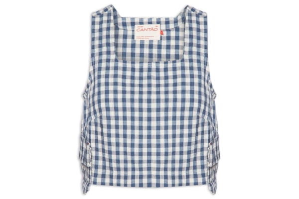 Blusa Feminina Shell Jeans Vichy - Azul